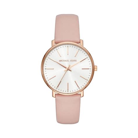 michael kors watch leather strap rose gold on model|rose gold mk watch cheap.